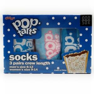 Odd Sox Pop-Tarts Crew Socks Poptarts Pop Tarts Fun Novelty Gift Set Blue Pink